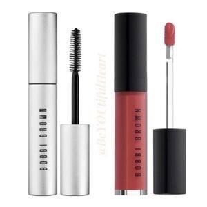 Bobbi Brown Lashes and Lips Duo, Full Size Black Mascara & Gloss in In the Buff